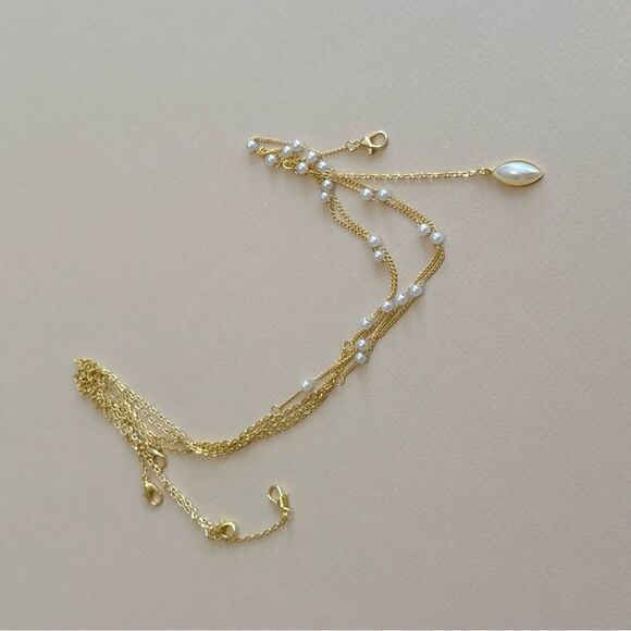 Gold Body Chain with Pearl Accents N1485 - Picture 2 of 4